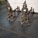 Pair of Louis XV style bronze andirons