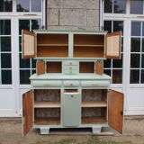 Renovated vintage Mado sideboard – Celadon green & natural cane