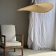 Very large rattan pendant light in the shape of a hat D125 H50