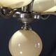 Lustre chrome metal 5 opalines jaune pale 1950