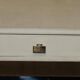 Vintage writing desk with chrome X-shaped top and patinated crocodile leather.