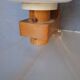 Pair of vintage 1960 wood/glass wall lights