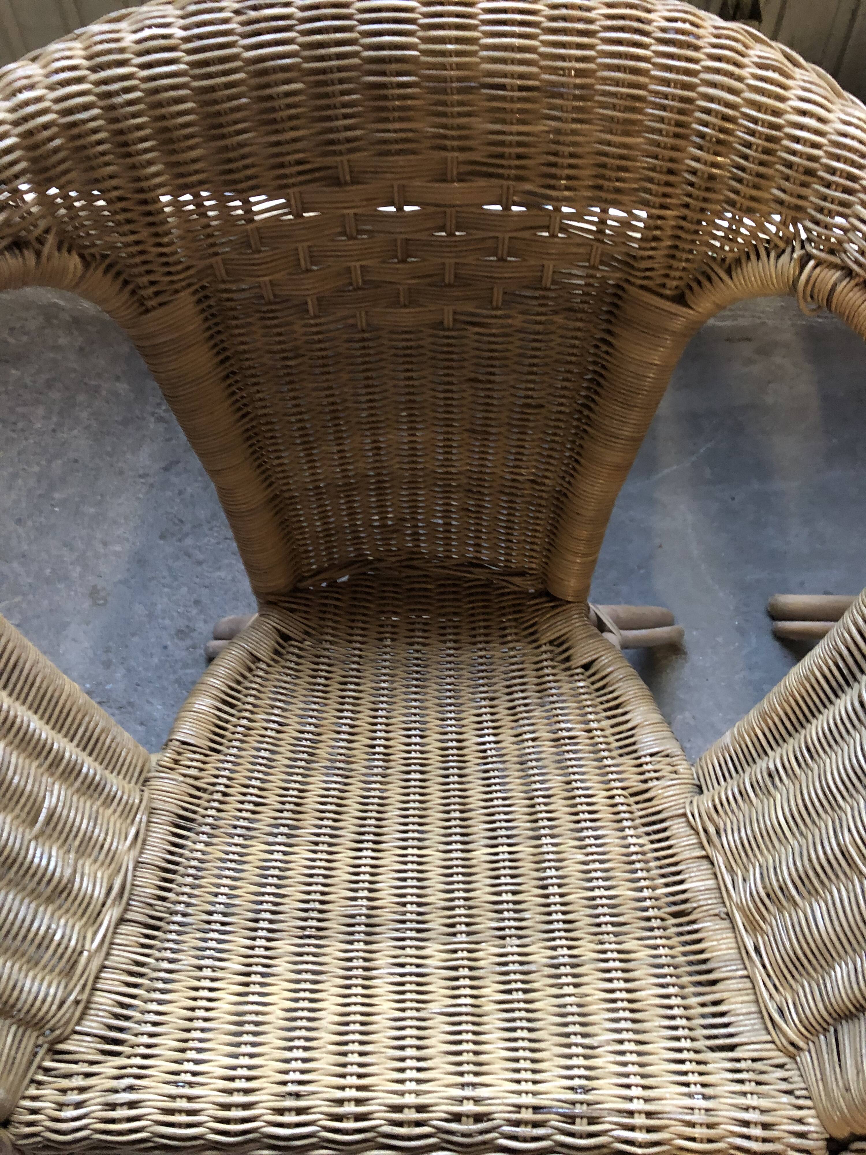 Vintage rattan armchairs 70s