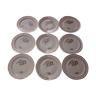 Set de 9 assiettes à dessert en porcelaine pâte et émaux de Limoges diam 17,5 cm