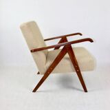 Vintage Beige Boucle Armchair in Style of Var B310, 1970s