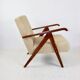Fauteuil Vintage Boucle Beige Style Var B310, 1970