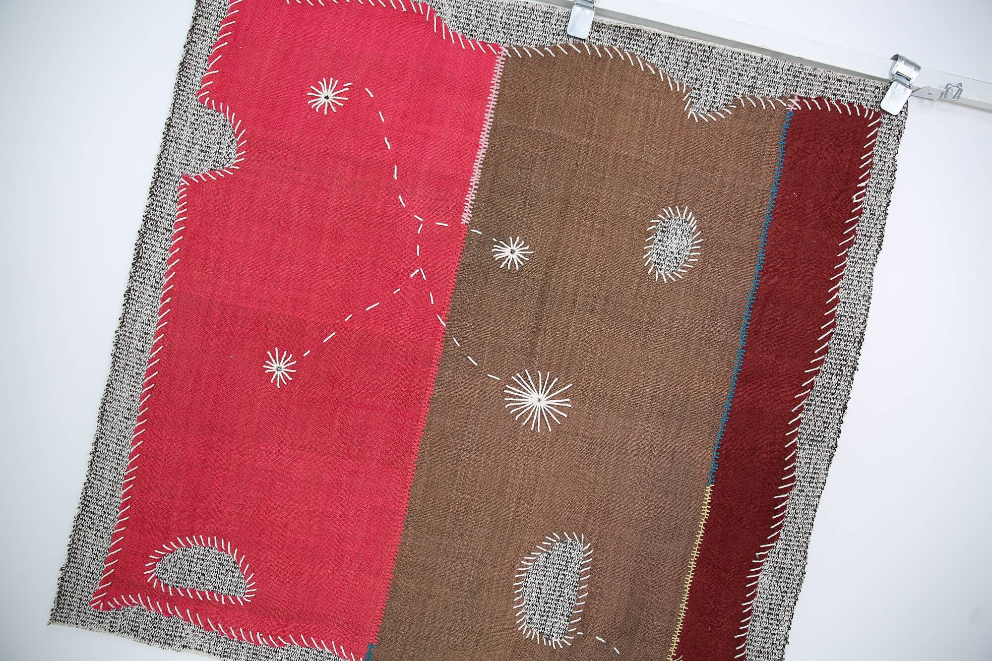 Dusty Pink Moroccan Wall Hanging, Handmade Wool Wall Hanging, 106x106