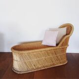 60s daybed in bamboo and wicker