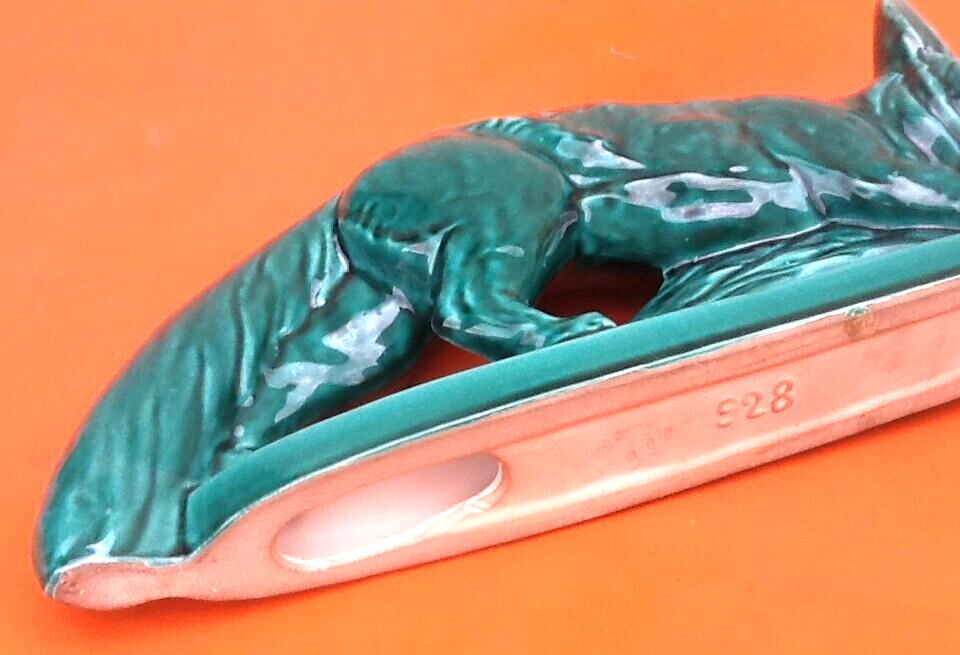 Art deco zoomorphic sculpture glazed ceramics n° 928 fox