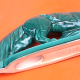 Art deco zoomorphic sculpture glazed ceramics n° 928 fox