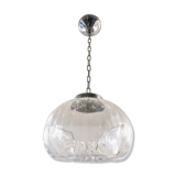 Suspension in pleated glass type Mazzega design 70s