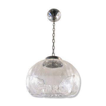 Suspension en verre plissé années 70