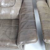 Pair of buffalo leather lounge chair 1970's