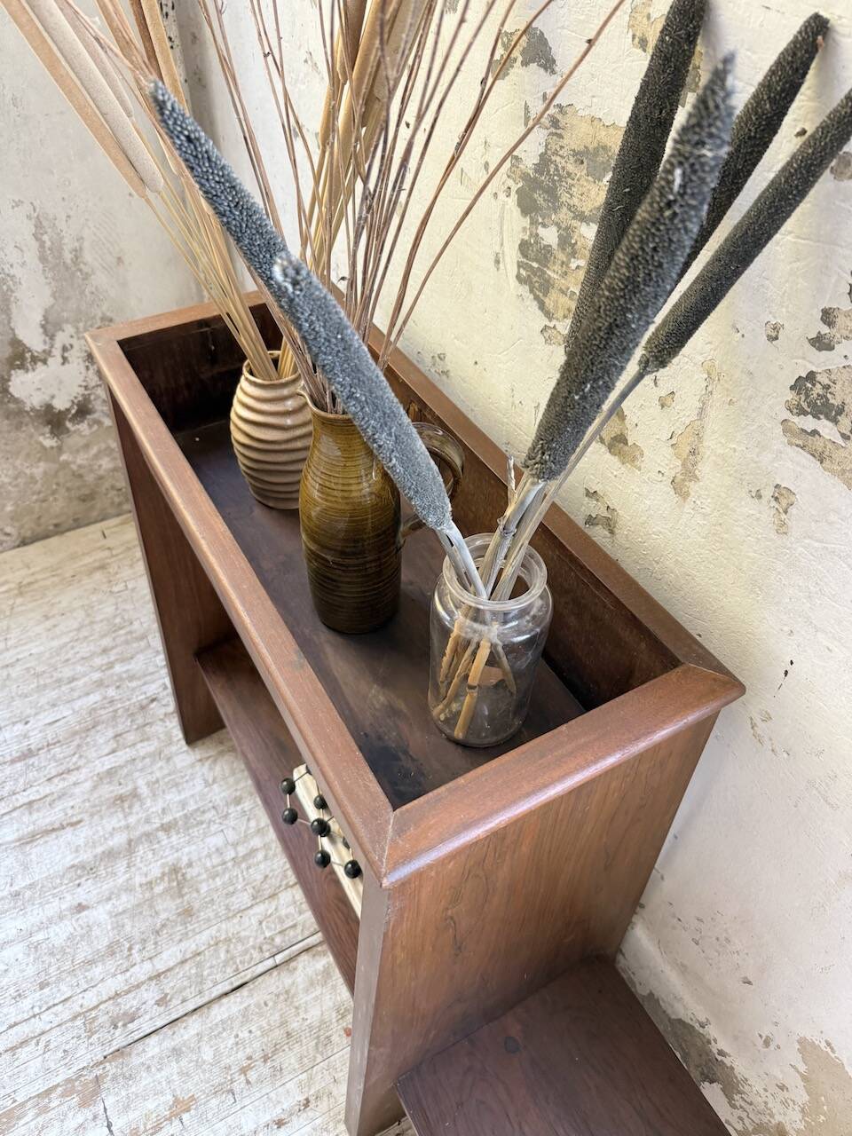 Jardinière années 50 palissandre constructiviste