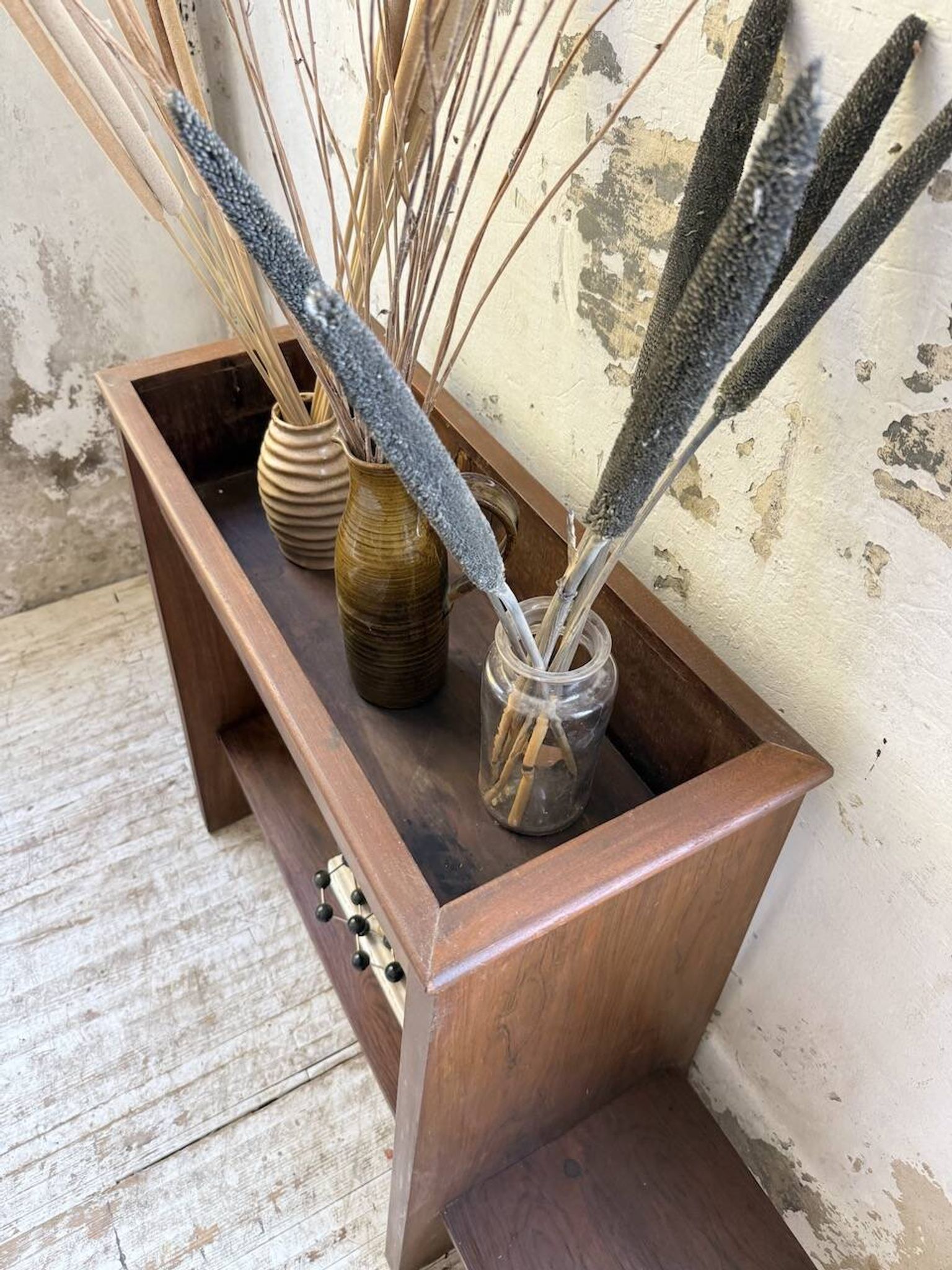 Jardinière années 50 palissandre constructiviste