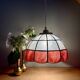 Suspension vintage en nacre rouge et blanche