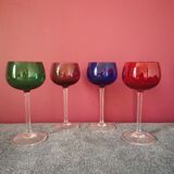 Ensemble verre à pied multicolore