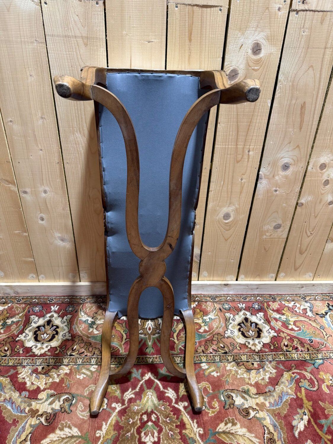 Piano bench Regency-Louis XV style – Carved solid walnut