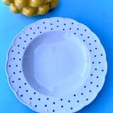 Set of 6 blue polka dot soup plates Boch Frères
