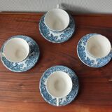 Set of 4 vintage Myott Staffordshire "Tonquin" coffee cups