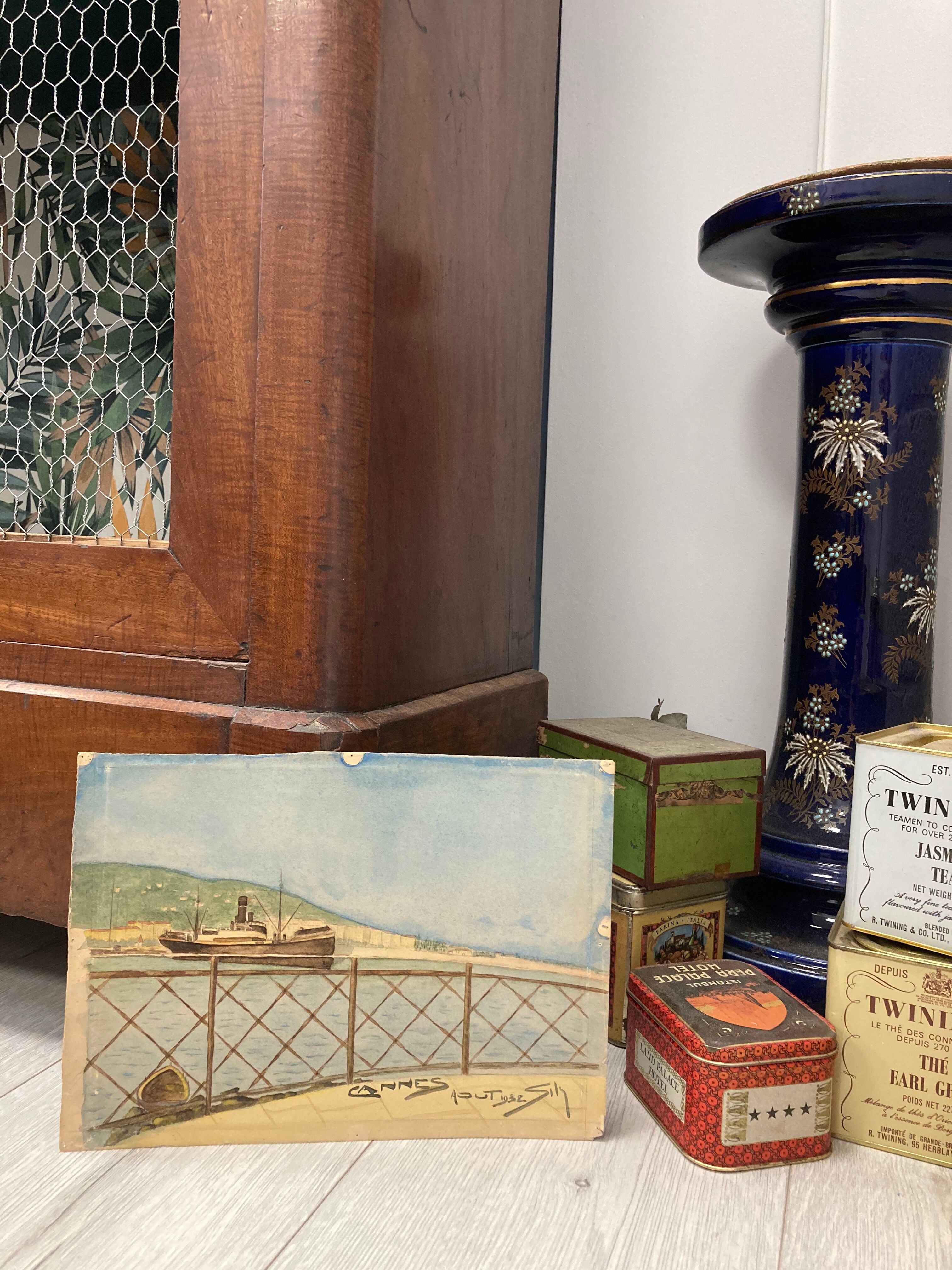 Vintage marine watercolor