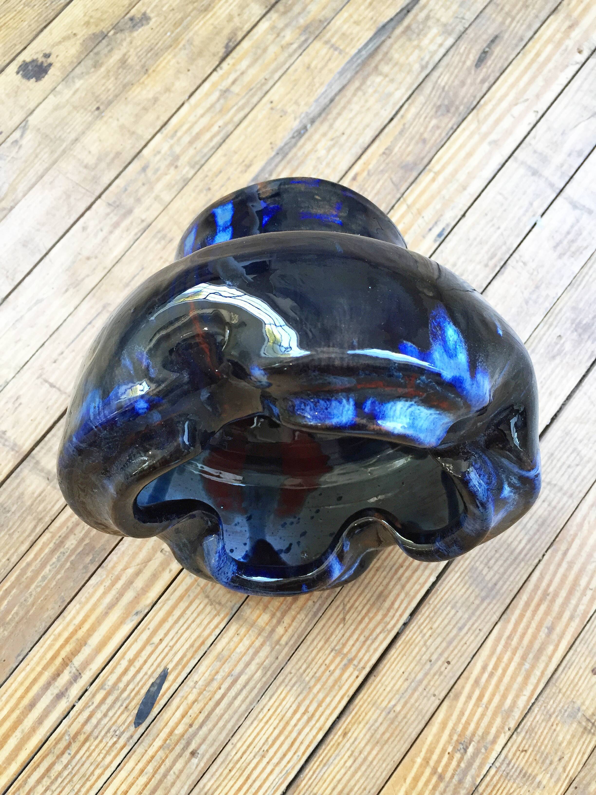 Black ceramic vase