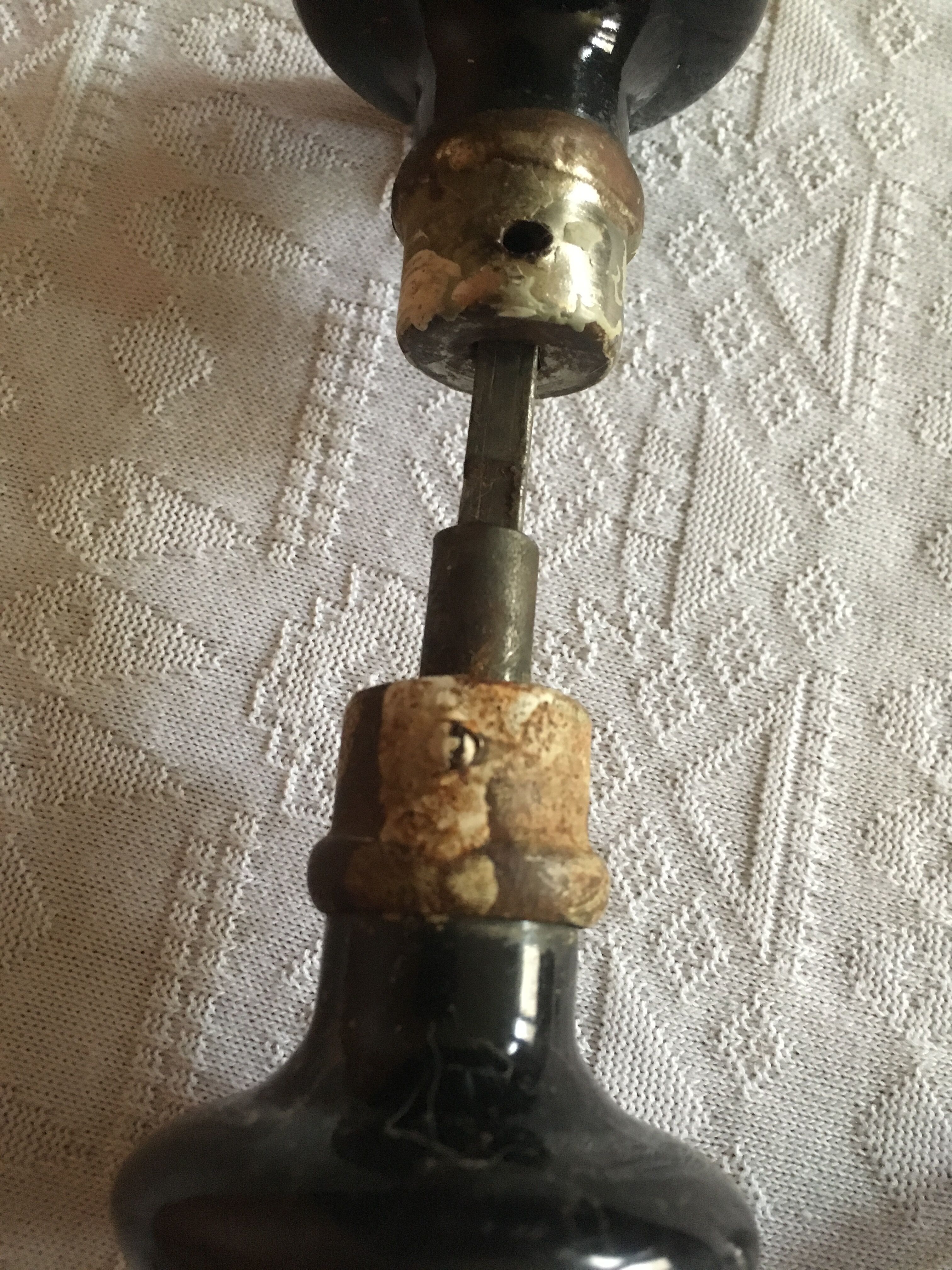 Set of black bakelite door handles