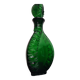 Vintage green carafe in chiseled glass
