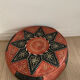 Vintage Moroccan leather pouf