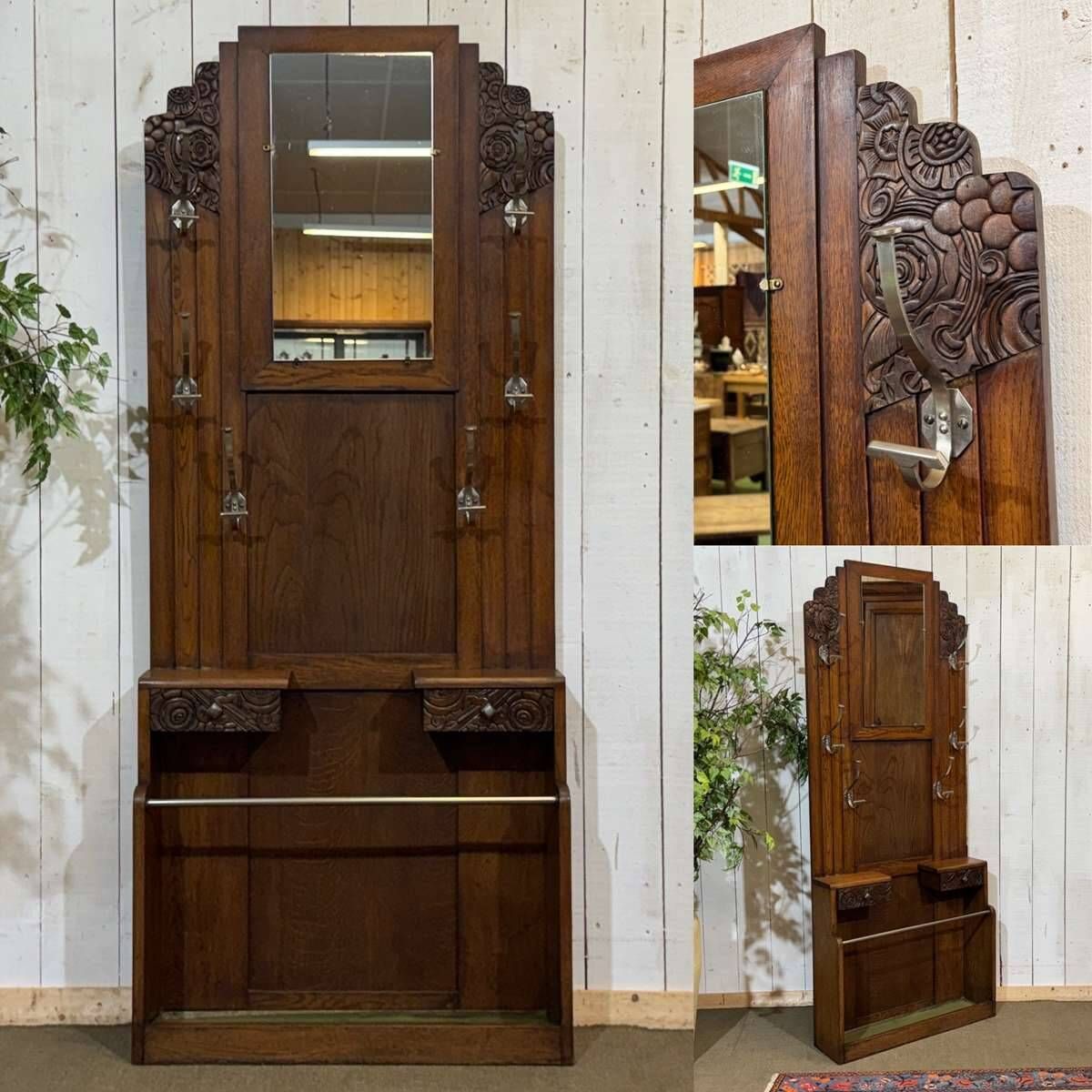 1930s Art Deco oak wardrobe