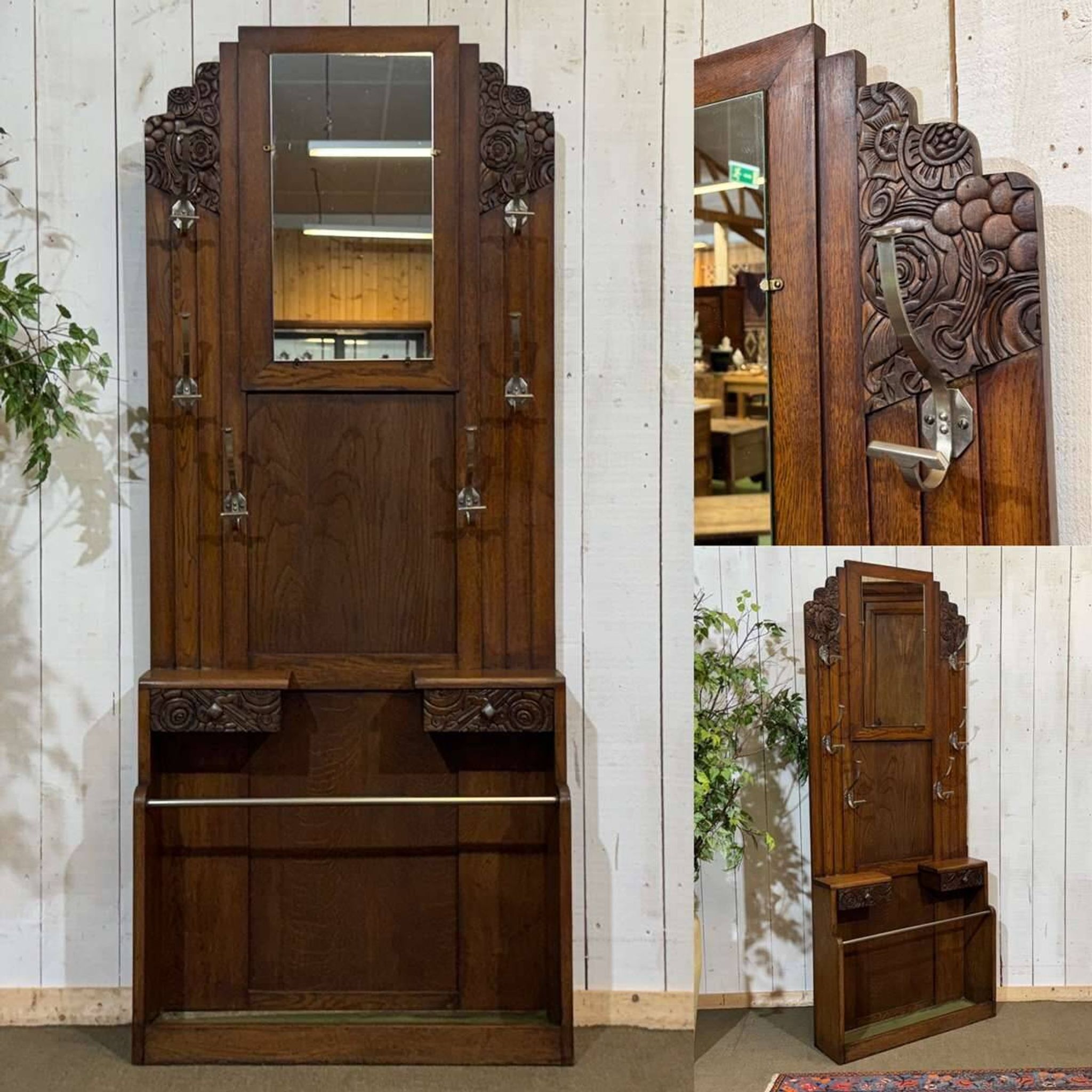 1930s Art Deco oak wardrobe