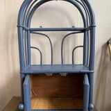 Blue rattan shelf
