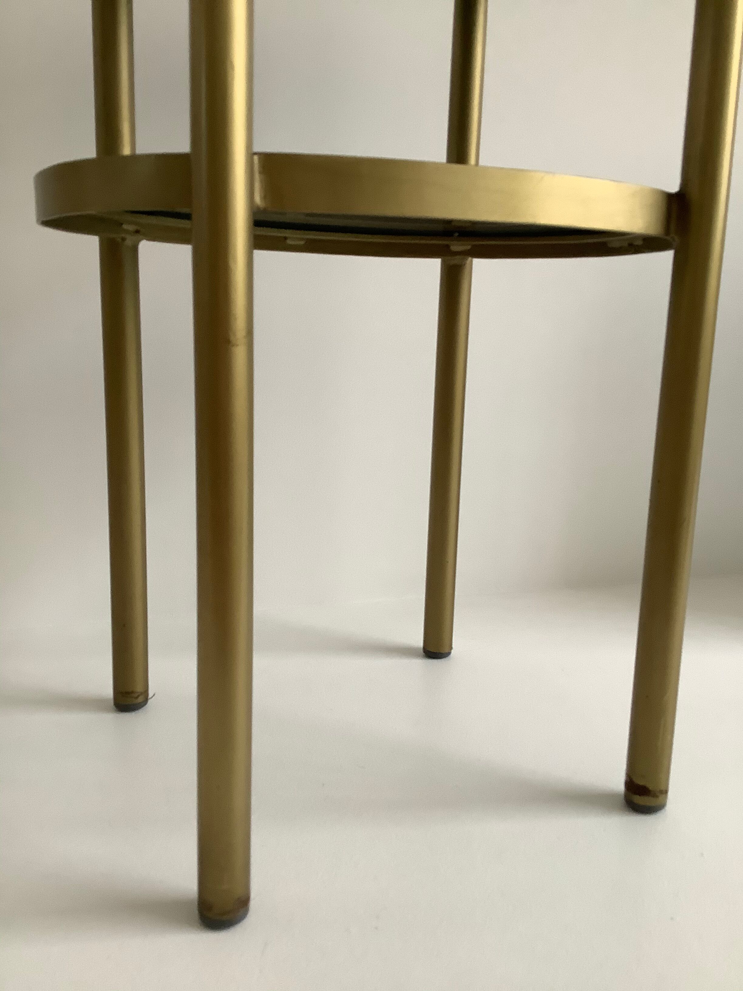 Brass side table and smoked glass