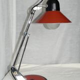 Red and chrome Aluminor desk lamp, 1970