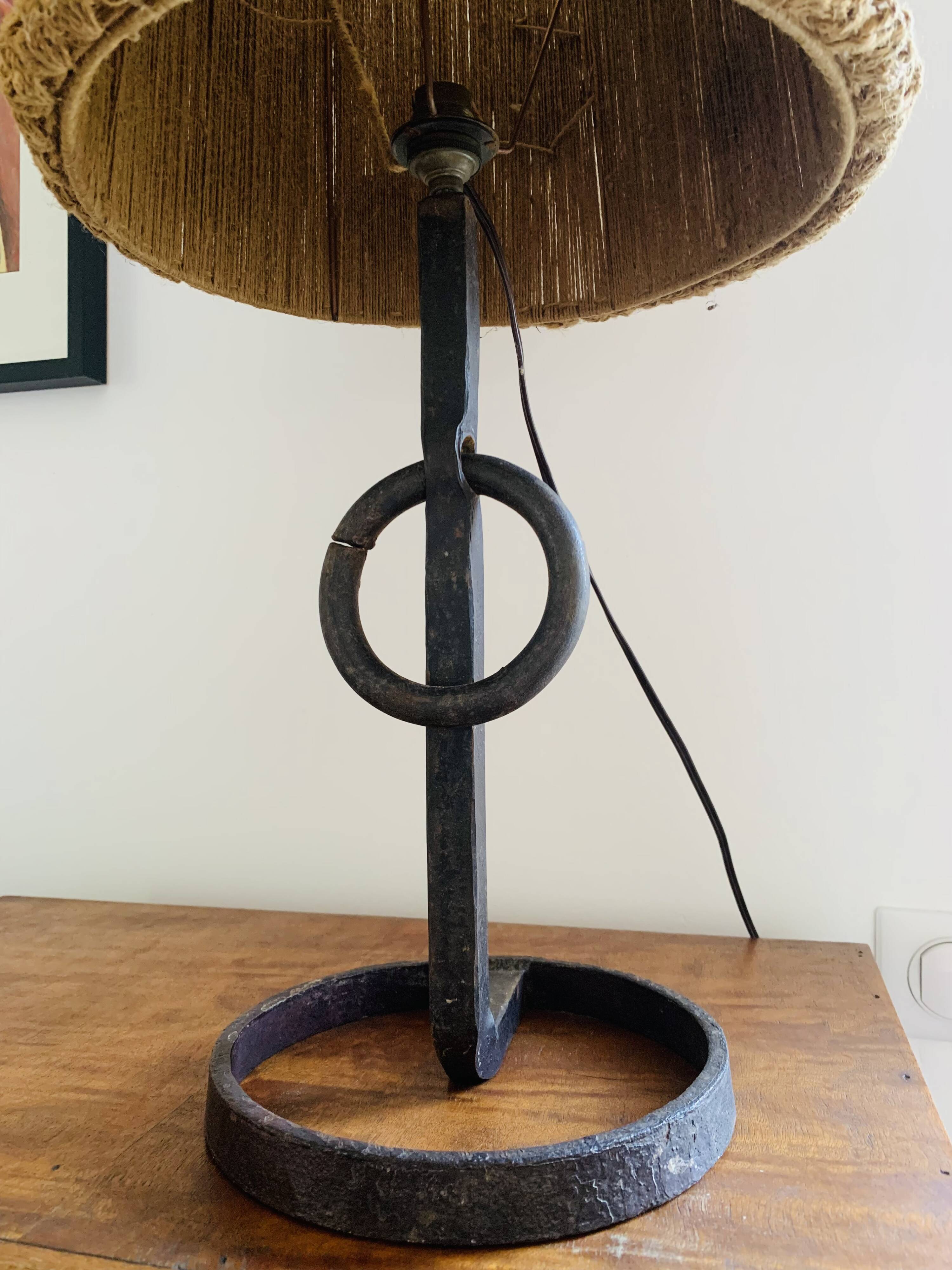 1950s wrought iron table lamp