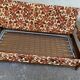 Vintage 70s 3-seater convertible sofa in floral velvet Méral France 1970