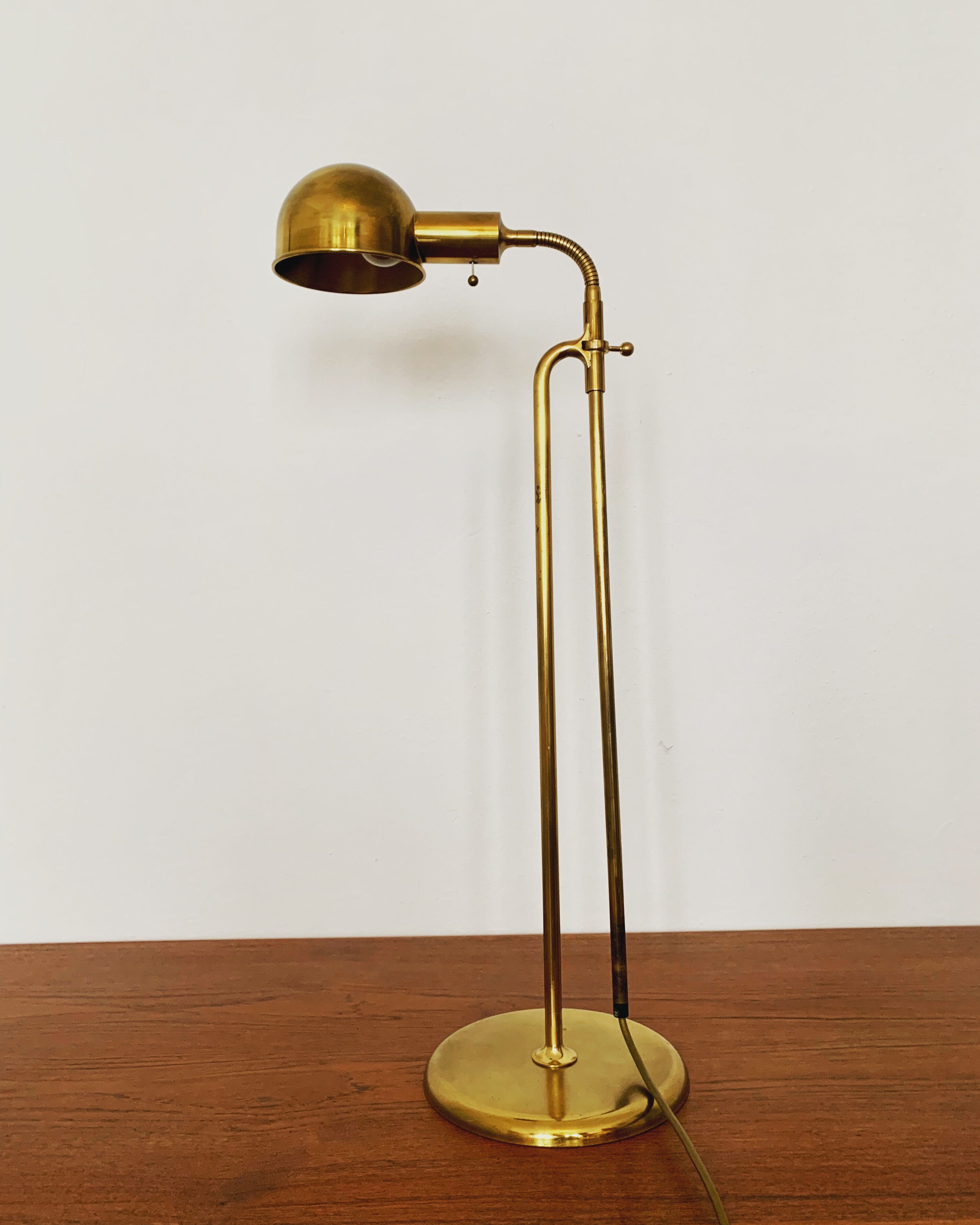 1970s adjustable BOLA brass floor or table lamp by Florian Schulz