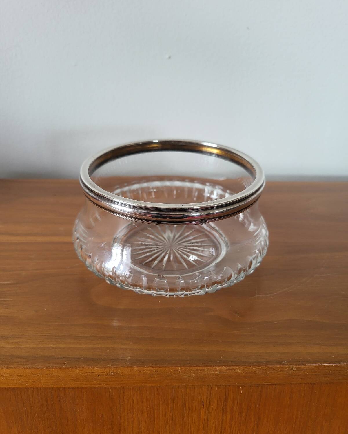 Glass cup and silver frame