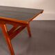 Mid Century Scandinavian Coffee Table in Teak and Black Enameled