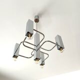 Vintage chandelier in chrome with 5 lightpoints by Sciolari