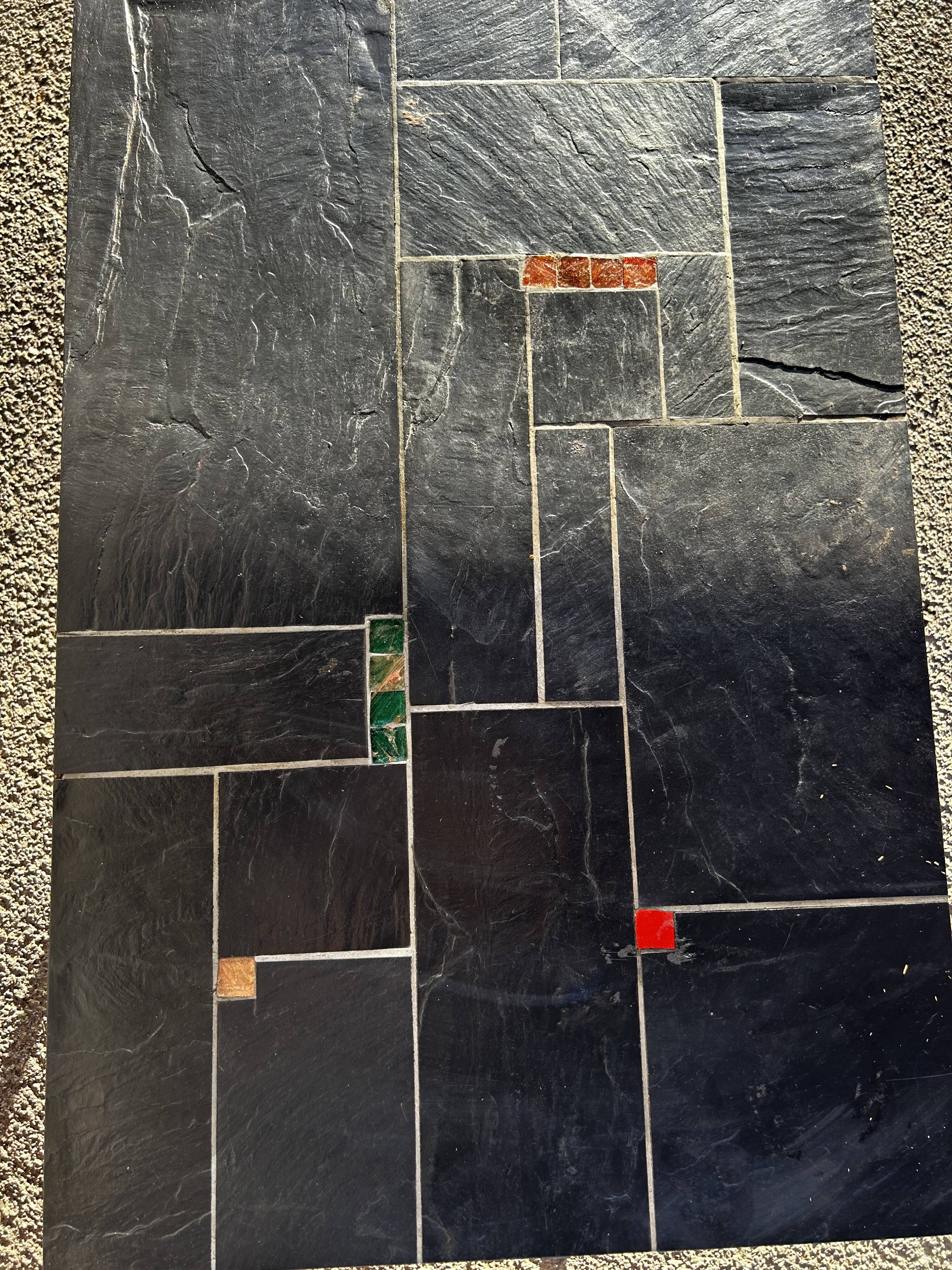 Vintage slate coffee table by Pierre Lèbe, 1960