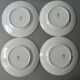 4 assiettes plates Terre de Fer Saint Amand, décor mimosas