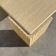 Large designer coffee table in travertine, eye shape, Roche Bobois edition from the 80s