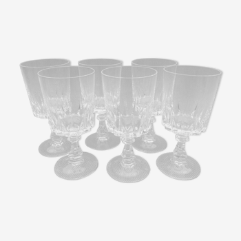 Set of 6 old vintage art pop wine glasses