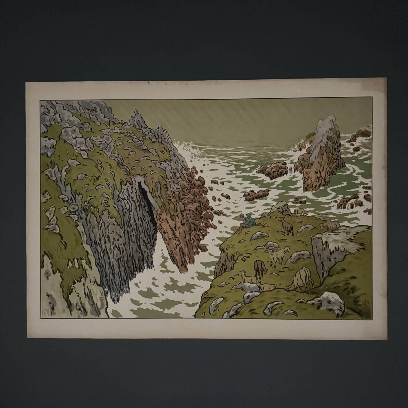 Lithograph by Henri Rivière Aspects of Nature - The Cliff