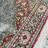 Vintage carpet in silk and cotton Kayseri Turkey 102x21cm