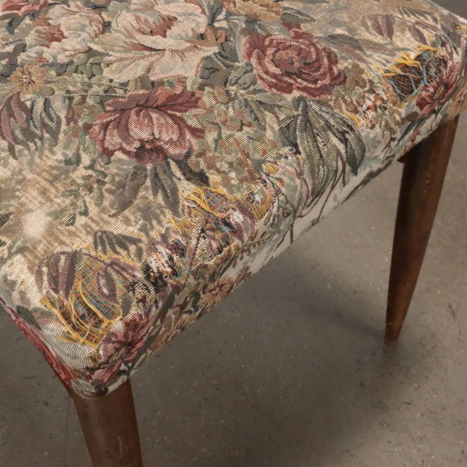 Vintage ash and fabric chairs, Italy, 1950s-1960s, to be restored.