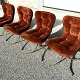 Set of 4  swivel chairs 1970