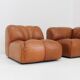 Vintage modular sofa in cognac leather, Italy 1970s