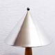 Lampe de table en hêtre et métal chromé